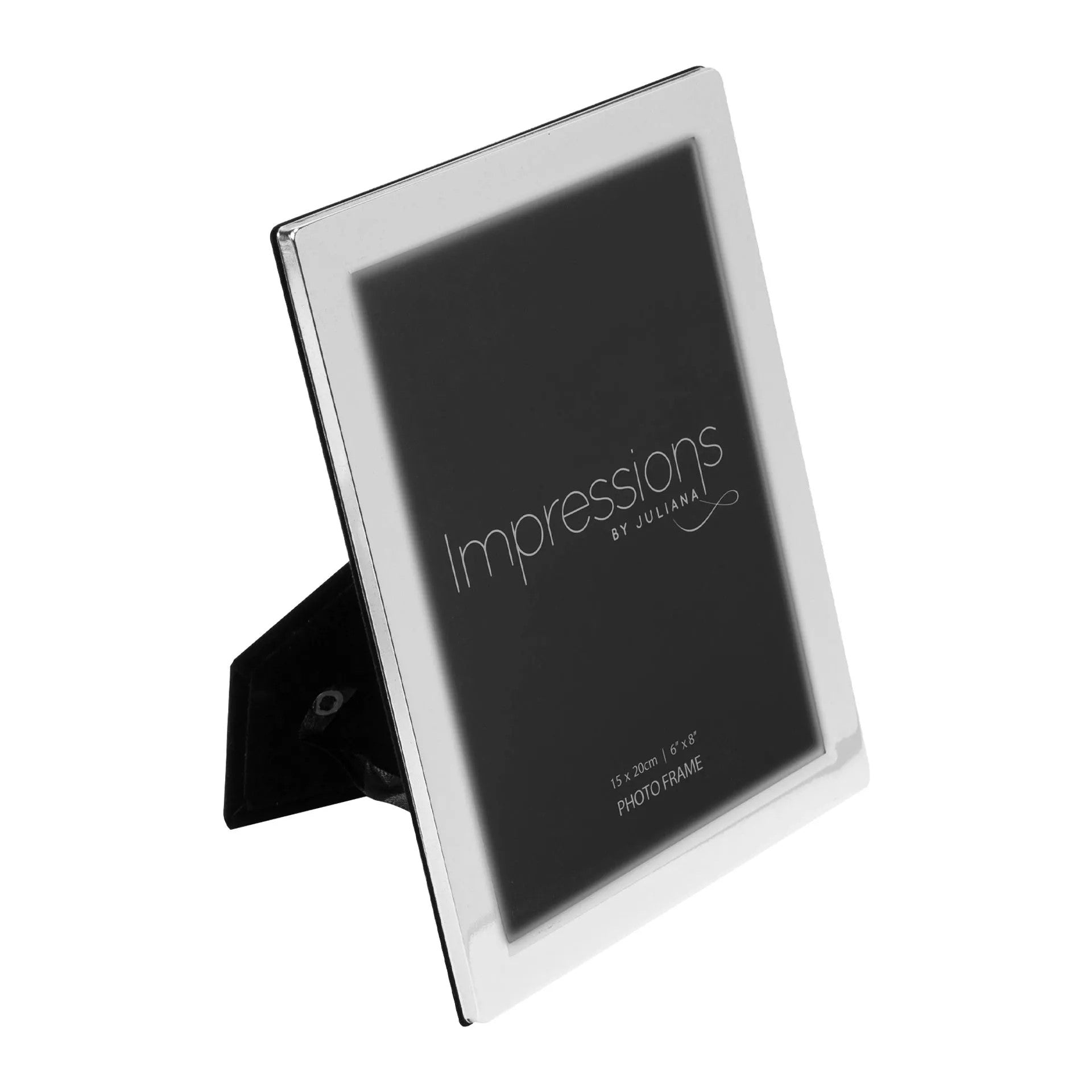 Impressions® silverplated 6x8-inch photo frame with flat edge design, showcasing a classic and elegant display for photographs.
