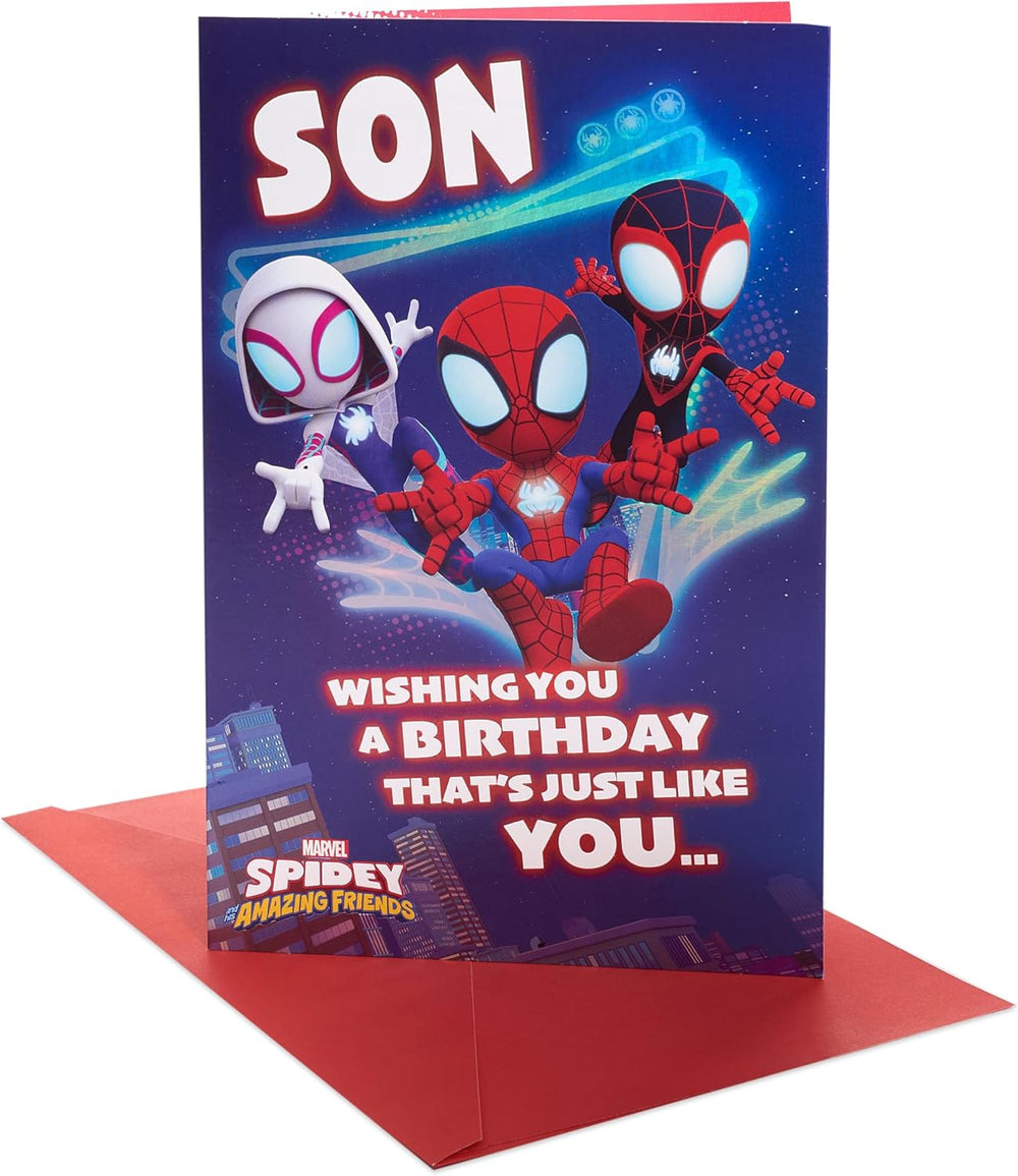 UK Greetings Marvel Spider-Man Birthday Card for Son - Cool Design