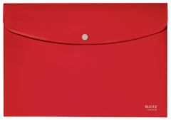 Leitz Recycle Polypropylene Document Wallet With Push Button Closure Red 46780025