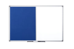 Bi-Office Maya Combination Board Blue Felt/Magnetic Whiteboard Aluminium Frame 1800x1200mm DD