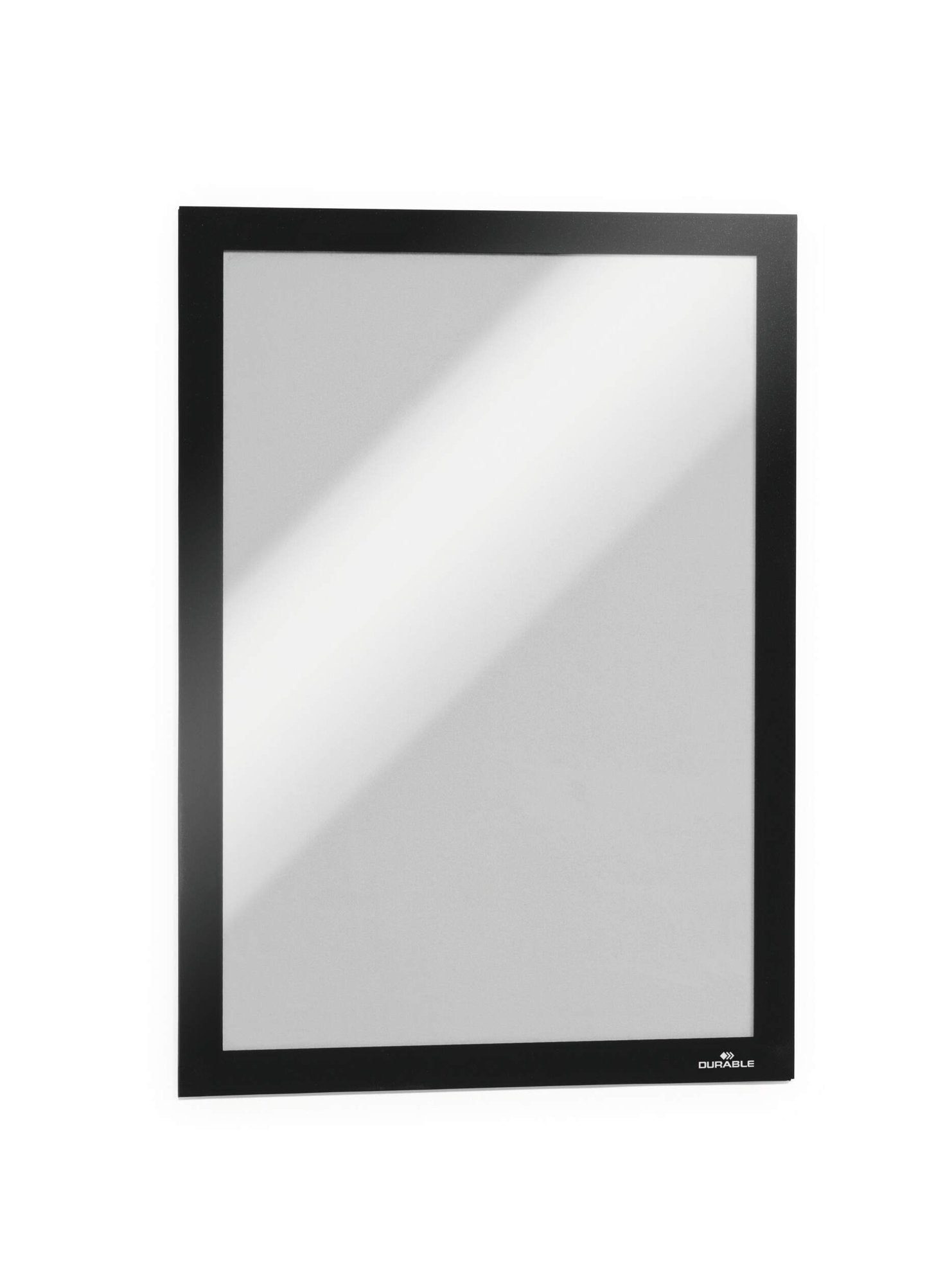 Durable DURAFRAME Self-Adhesive Sign & Document Holder with Magnetic Frame A4 Black (Pack 2) - 487201