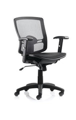 Palma Chair Black Mesh Back Black With Arms