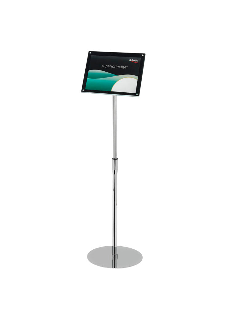 Deflecto A4 Bevelled Edge Floor Standing A4 Sign Holder - Adjustable Portrait & Landscape Display Boards Free Standing  - 790845