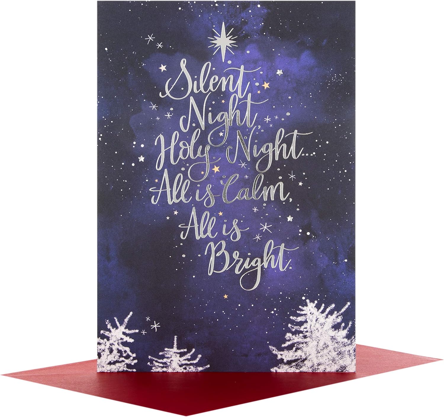 Peaceful Silent Night Christmas Greeting Card with Elegant Seasonal Design and Heartfelt Wishes