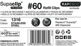 Rapesco Supaclip 60 Bulk Pack Stainless Steel Refill Clips (250pcs)