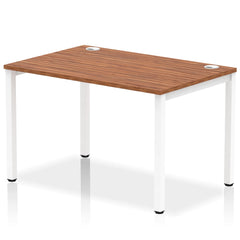 Impulse Single Row Bench Desk W1200 x D800 x H730mm Walnut Finish White Frame - IB00254 DD