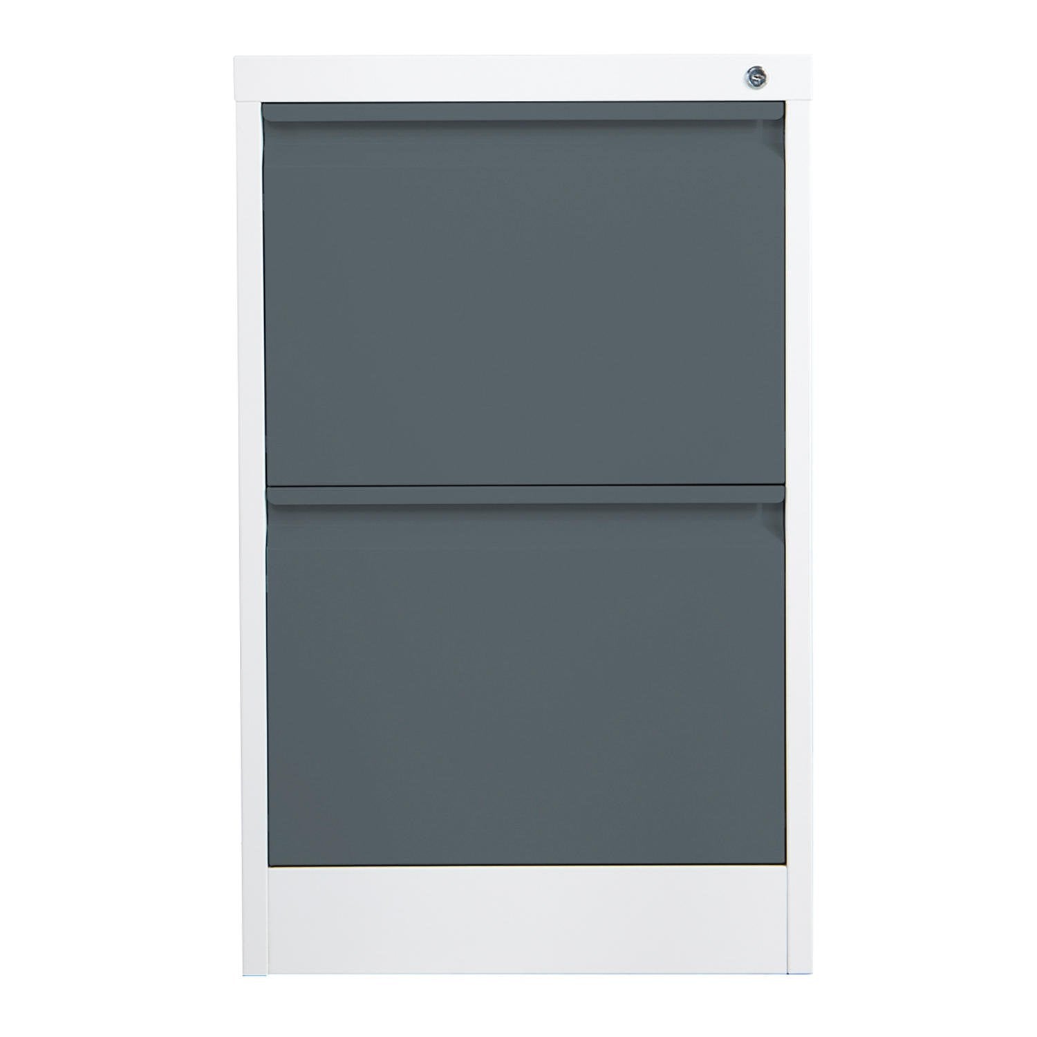 Phoenix FC Series 2 Drawer Filing Cabinet Grey Body Anthracite Drawers with Key Lock - FC1002GAK DD