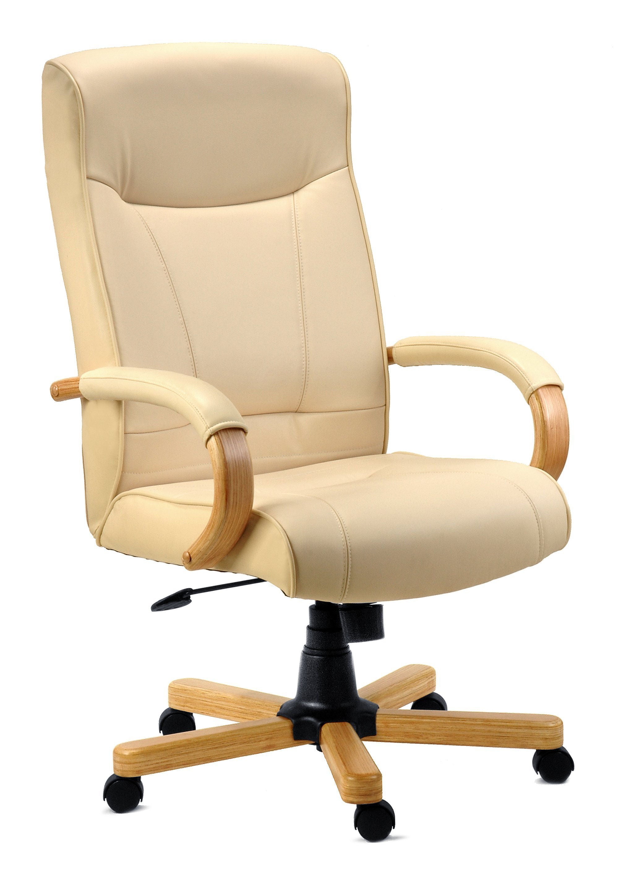 Knightsbridge Bonded Leather Faced Executive Office Chair Cream - 8513HLW DD