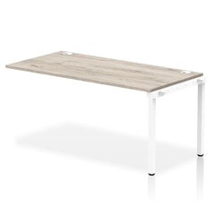Impulse Single Row Bench Desk Extension Kit W1600 x D800 x H730mm Grey Oak Finish White Frame - IB00383 DD