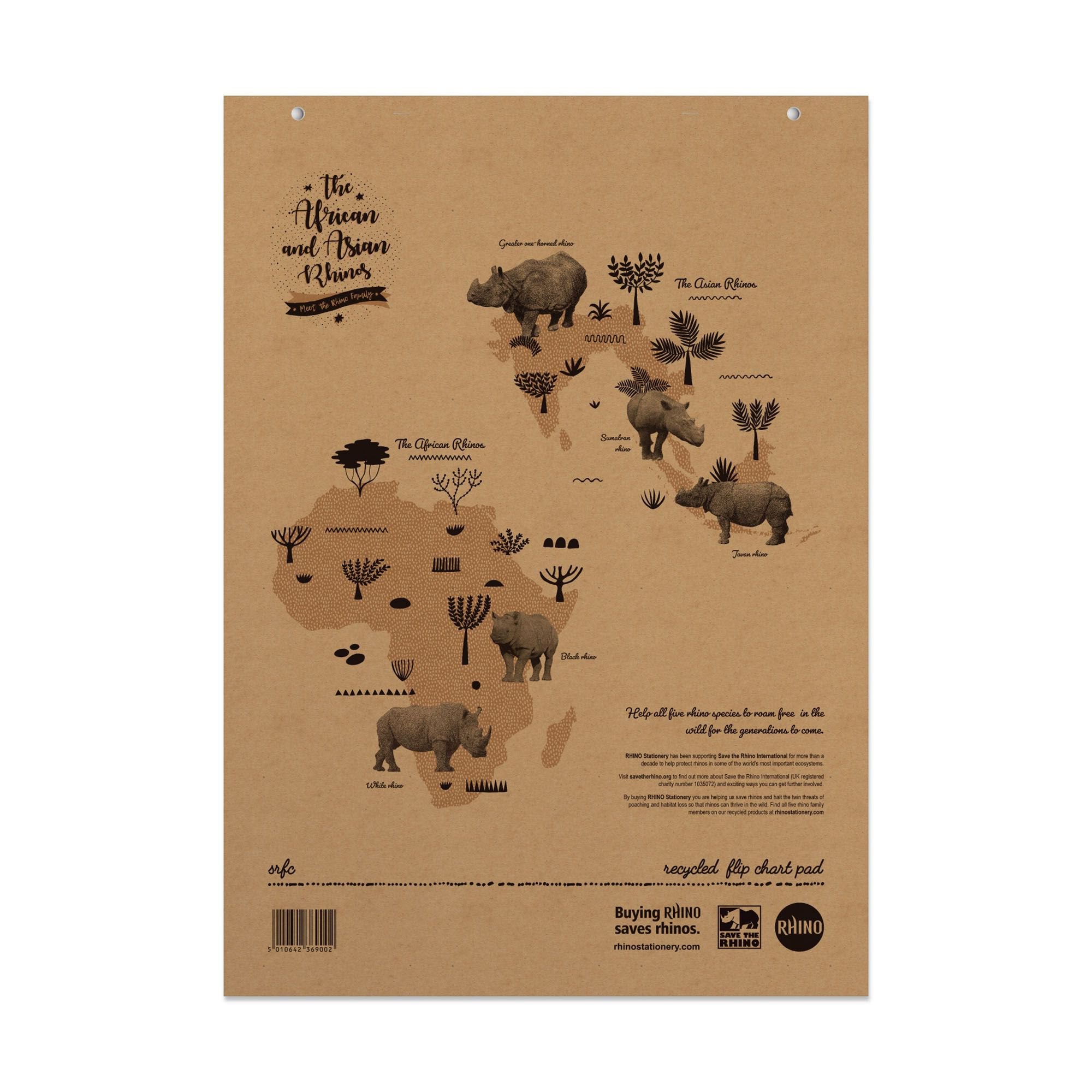 Rhino A1 Recycled Flipchart Pad 40 Leaf 20mm Squared With Plain Reverse (Pack 5) - SRFC-4 DD