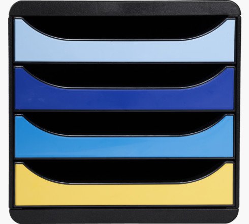 Exacompta Bee Blue Big Box 4 Drawer Unit 347 x 278 x 267mm Assorted Colours (Each) - 3104202D