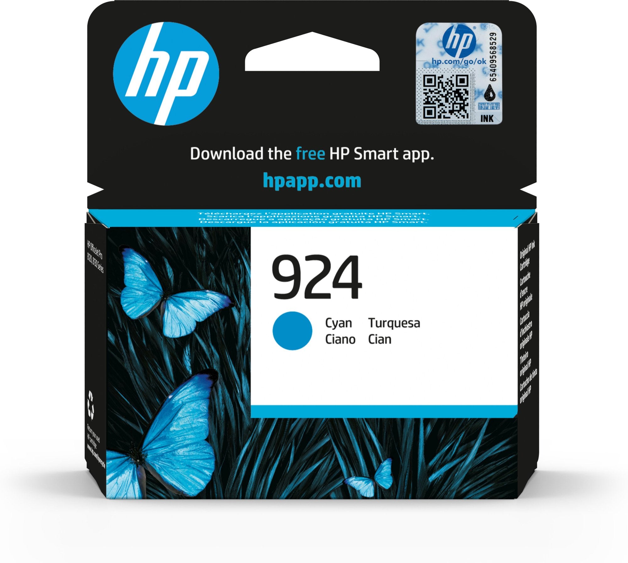 HP No 924 Cyan Standard Ink Cartridge 400 Pages - 4K0U3NE