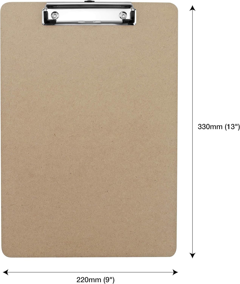Rapesco Hardboard Clipboard with Low Profile Clip, A4 (Pack 12)