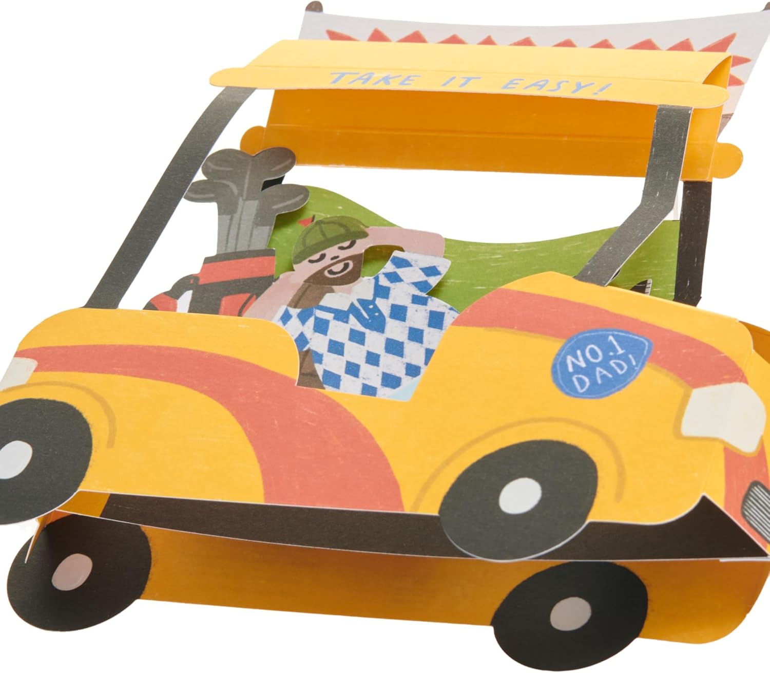 UK Greetings Father's Day Card for Dad - Pop-Up Golf Cart Design