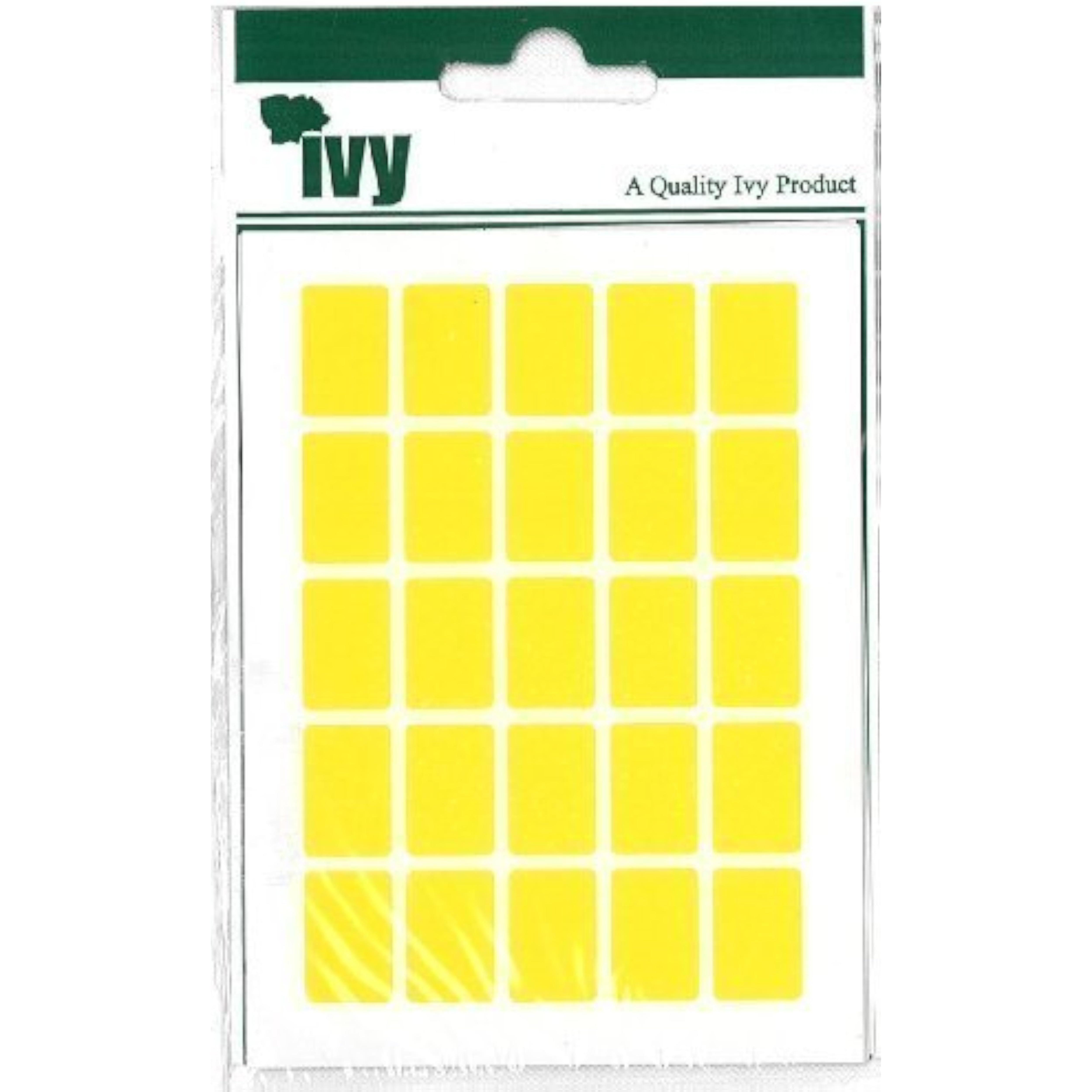 Yellow Ivy Stationery adhesive labels, 12 x 18 mm, with 175 self-adhesive labels for organizing and labeling items.