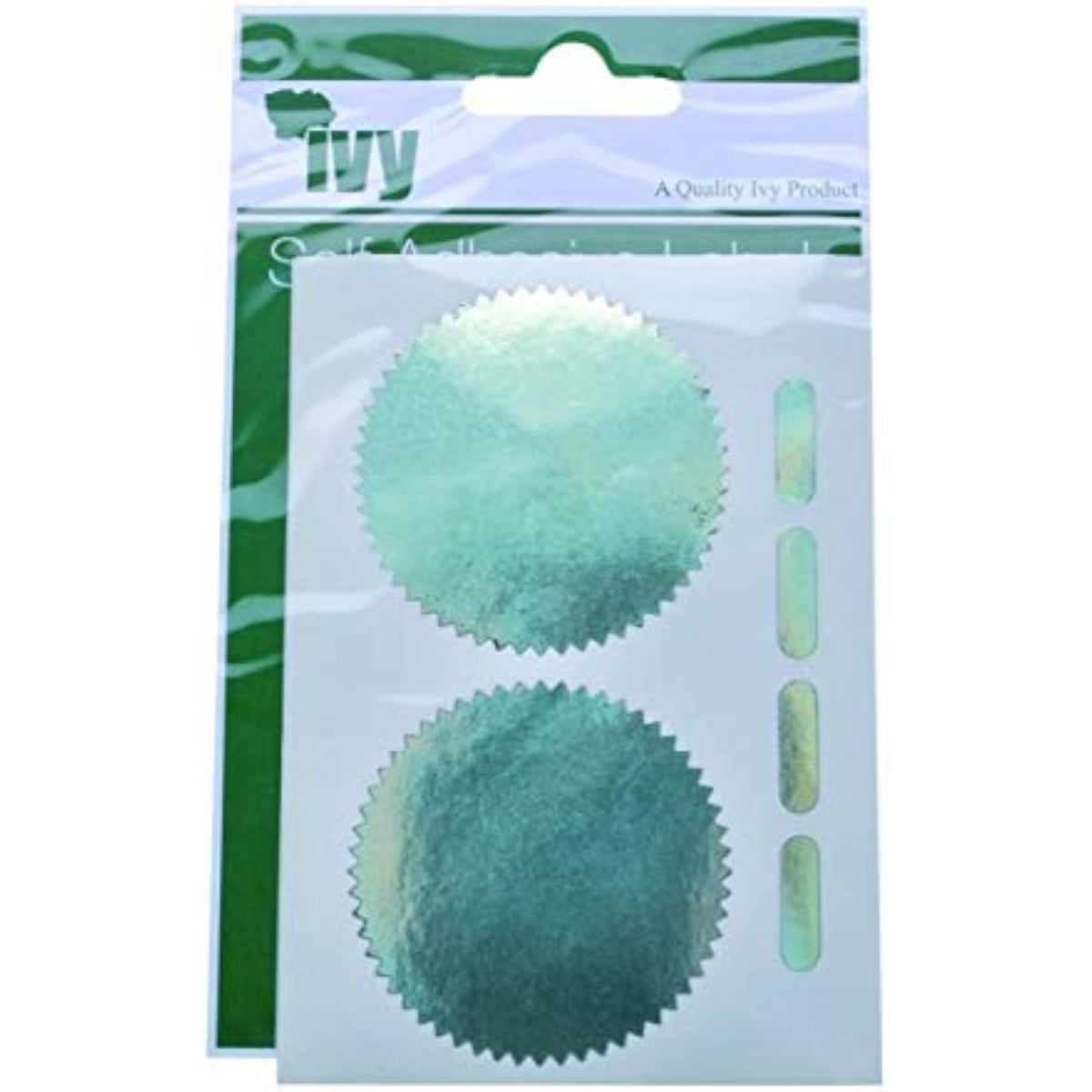 Six silver Ivy Stationery adhesive seal stickers with company seal design, perfect for professional stationery branding.
