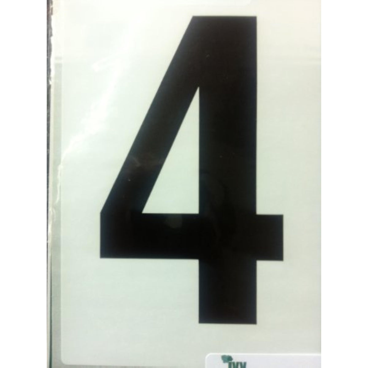 Ivy Stationery waterproof adhesive sticker with number 4 for wheelie bins, featuring bold black text on a durable surface.