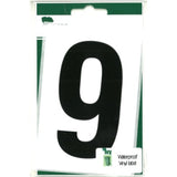 Black Ivy Stationery Wheelie Bin Number 9 adhesive sticker attached to a bin for easy identification.