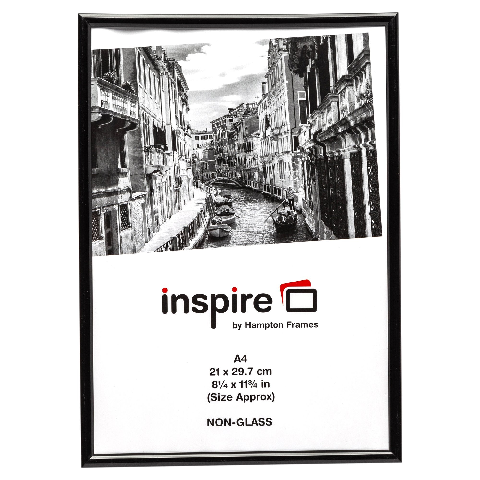 Photo Album Co A4 Certificate Frame Plastic Black - A4MARBLK-NG