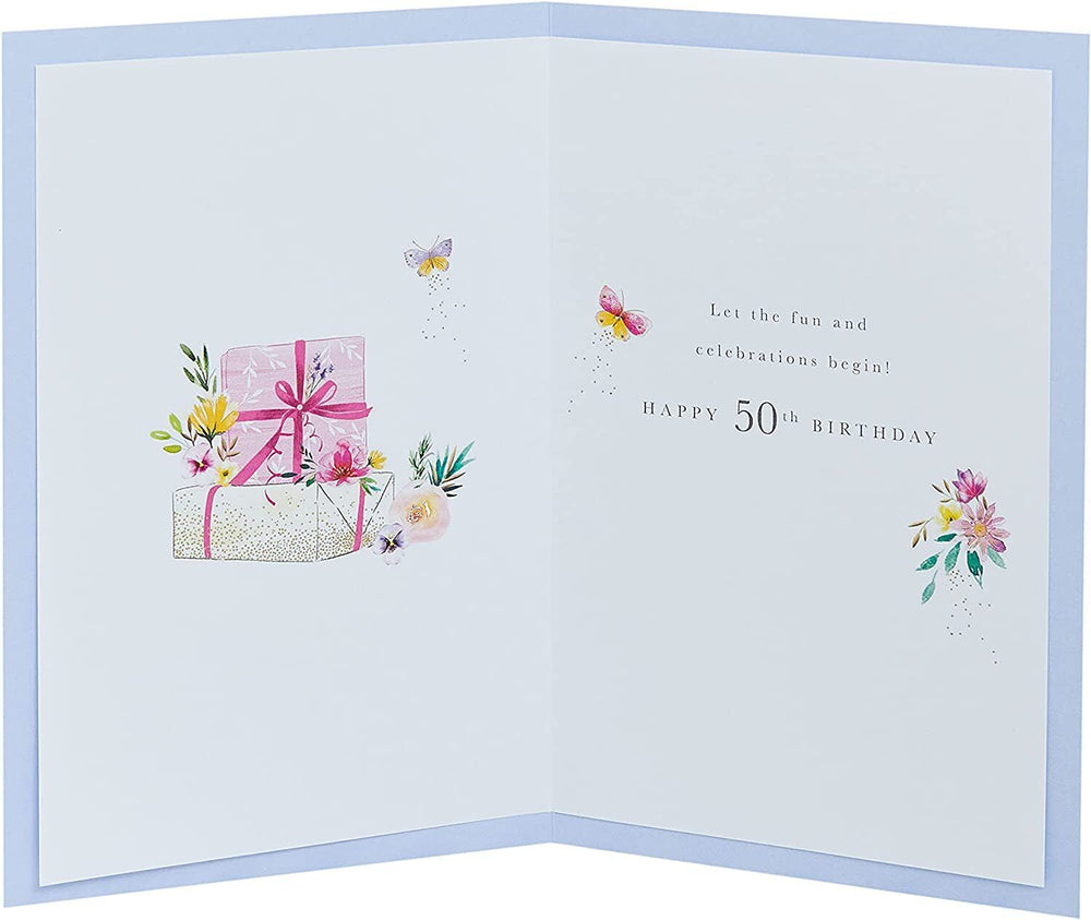 Presents Themed 50th Birthday Card