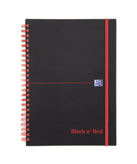 Black n Red A5 Wirebound Polypropylene Cover Notebook Ruled 140 Pages Black/Red (Pack 5) - 100080140