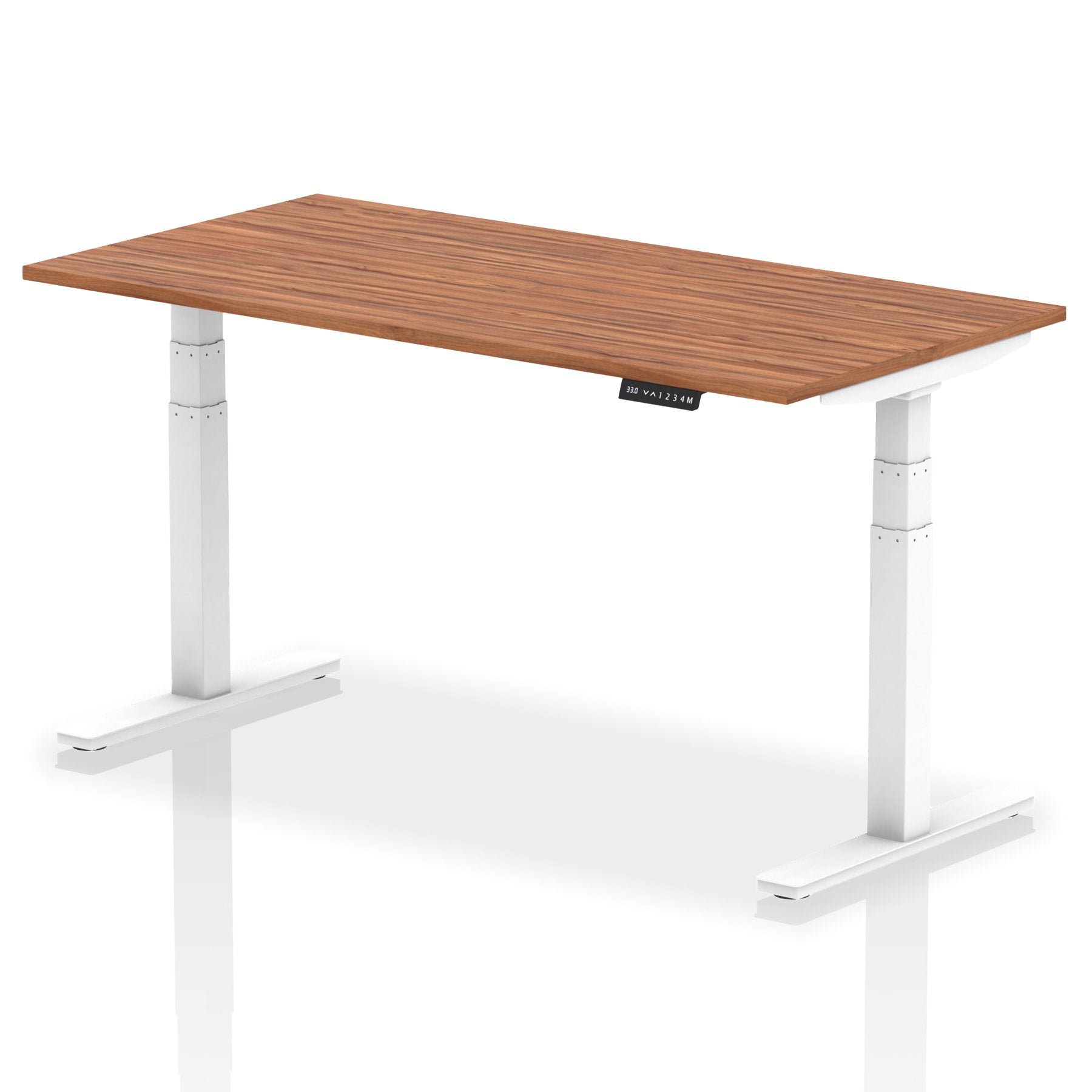 Dynamic Air 1600 x 800mm Height Adjustable Desk Walnut Top White Leg HA01027 DD