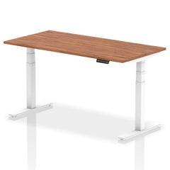 Dynamic Air 1600 x 800mm Height Adjustable Desk Walnut Top White Leg HA01027 DD