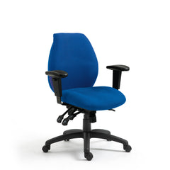 Nautilus Designs Severn Ergonomic Medium Back Multi-Functional Synchronous Operator Office Chair With Adjustable Arms Blue - DPA1435MBSY/ABL DD