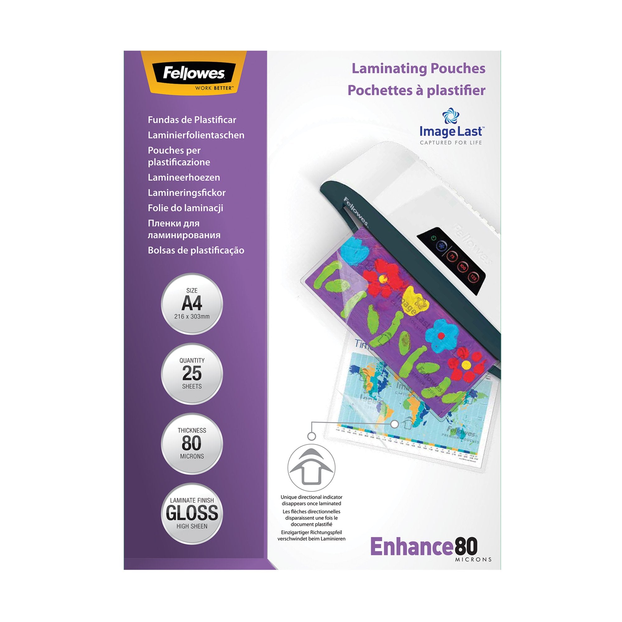 Fellowes Laminating Pouch A4 2x80 Micron Gloss (Pack 25) 5396205