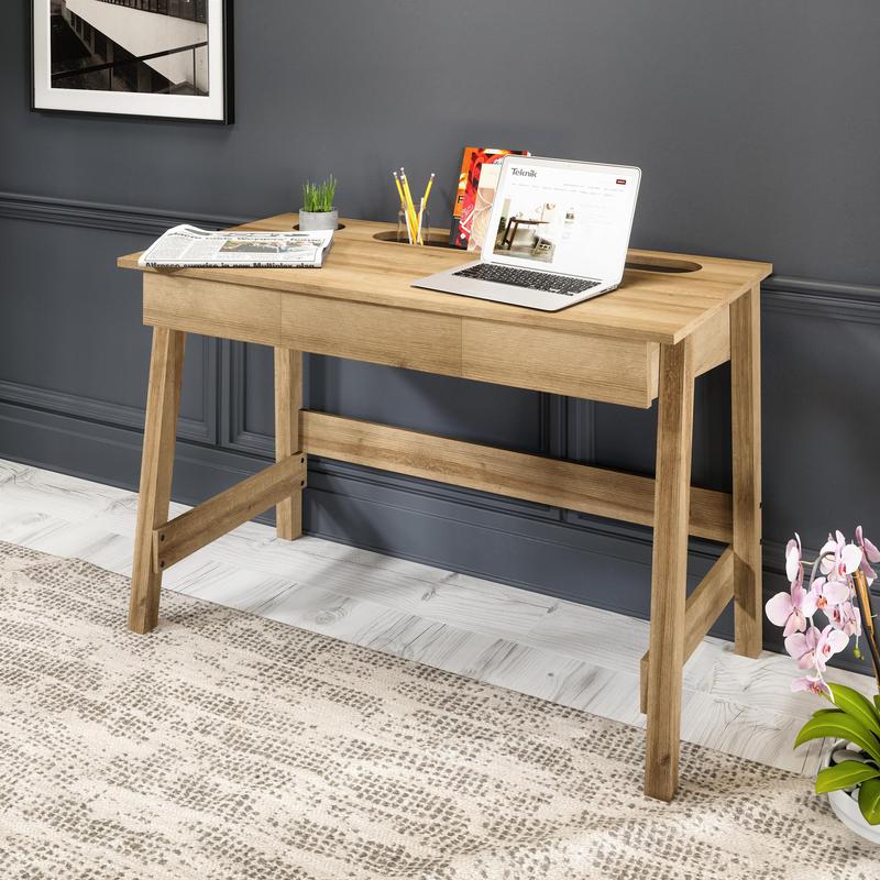 Ithaca Home Office Desk W1190 x D600 x H760mm Riviera Oak - 7700003