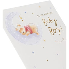 Disney Winnie The Pooh New Baby Boy Card