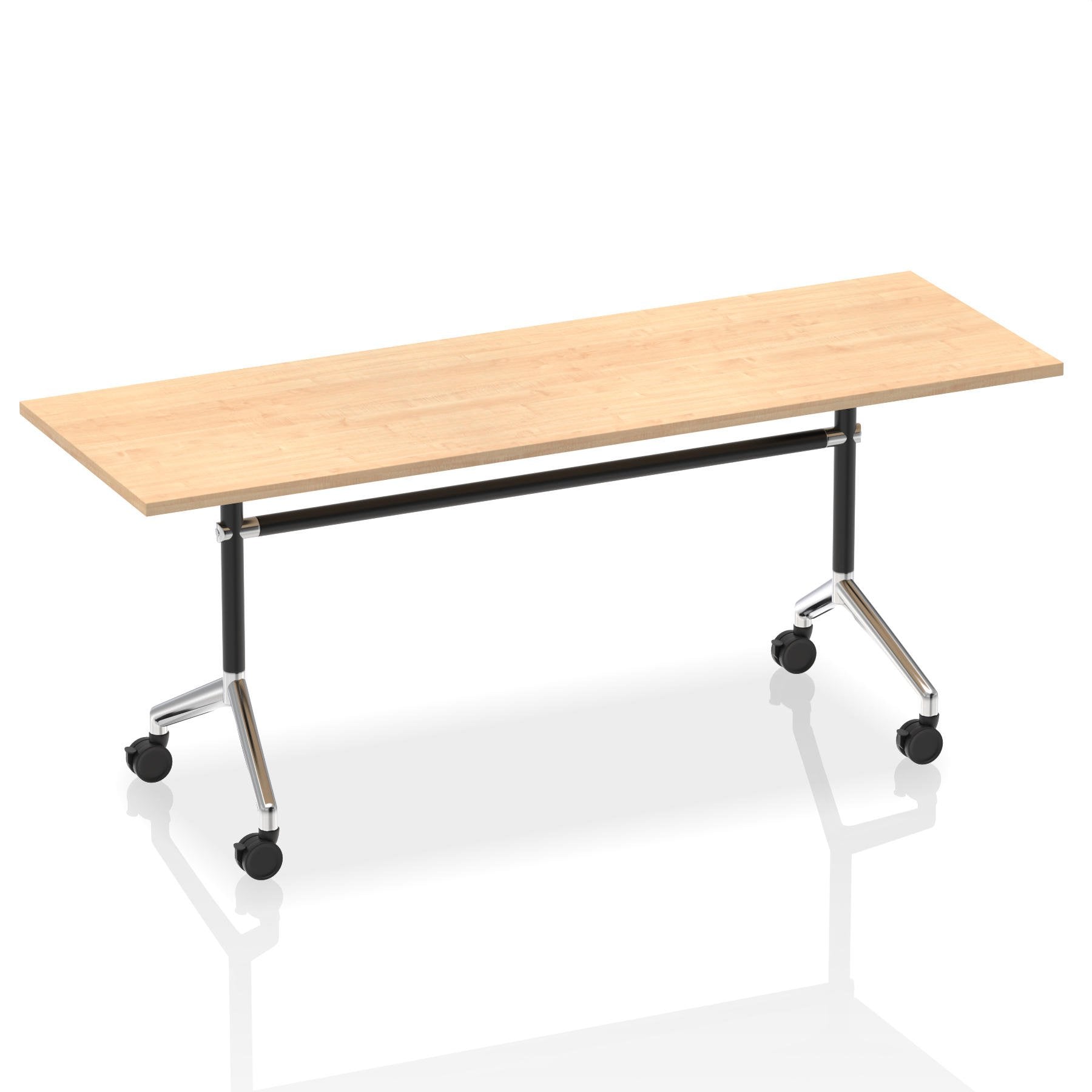 Dynamic Impulse 1800mm Flip Top Rectangular Table Maple Finish Silver Frame - I004314 DD