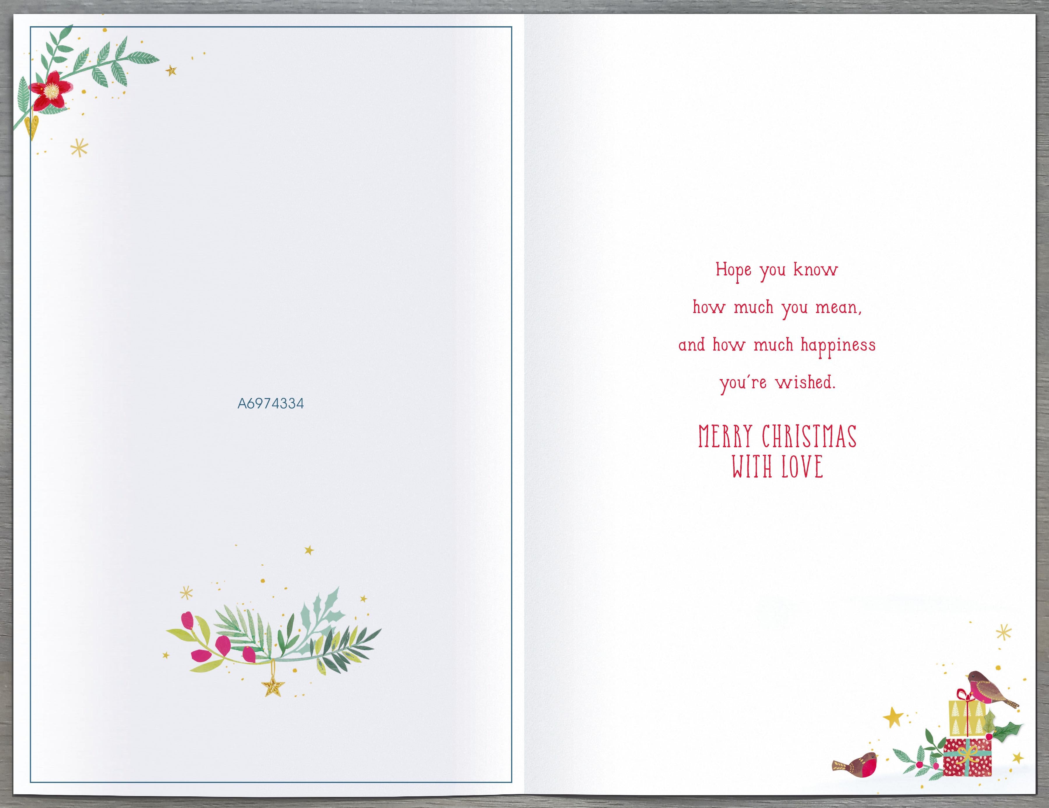 Blue Door with Wreath Grandmother & Grandfather Christmas Card