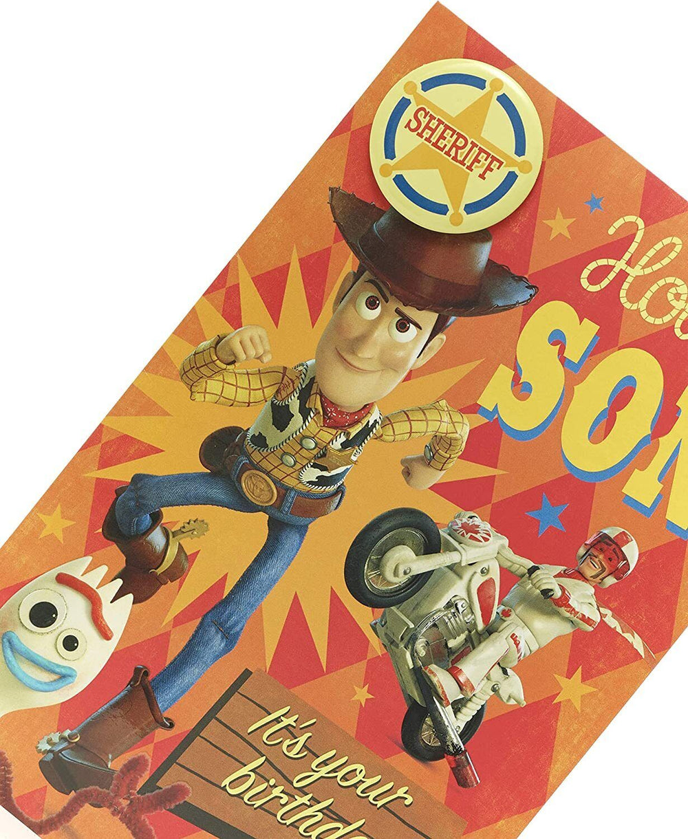 Disney's Toy Story 4 Son Birthday Card include Badge