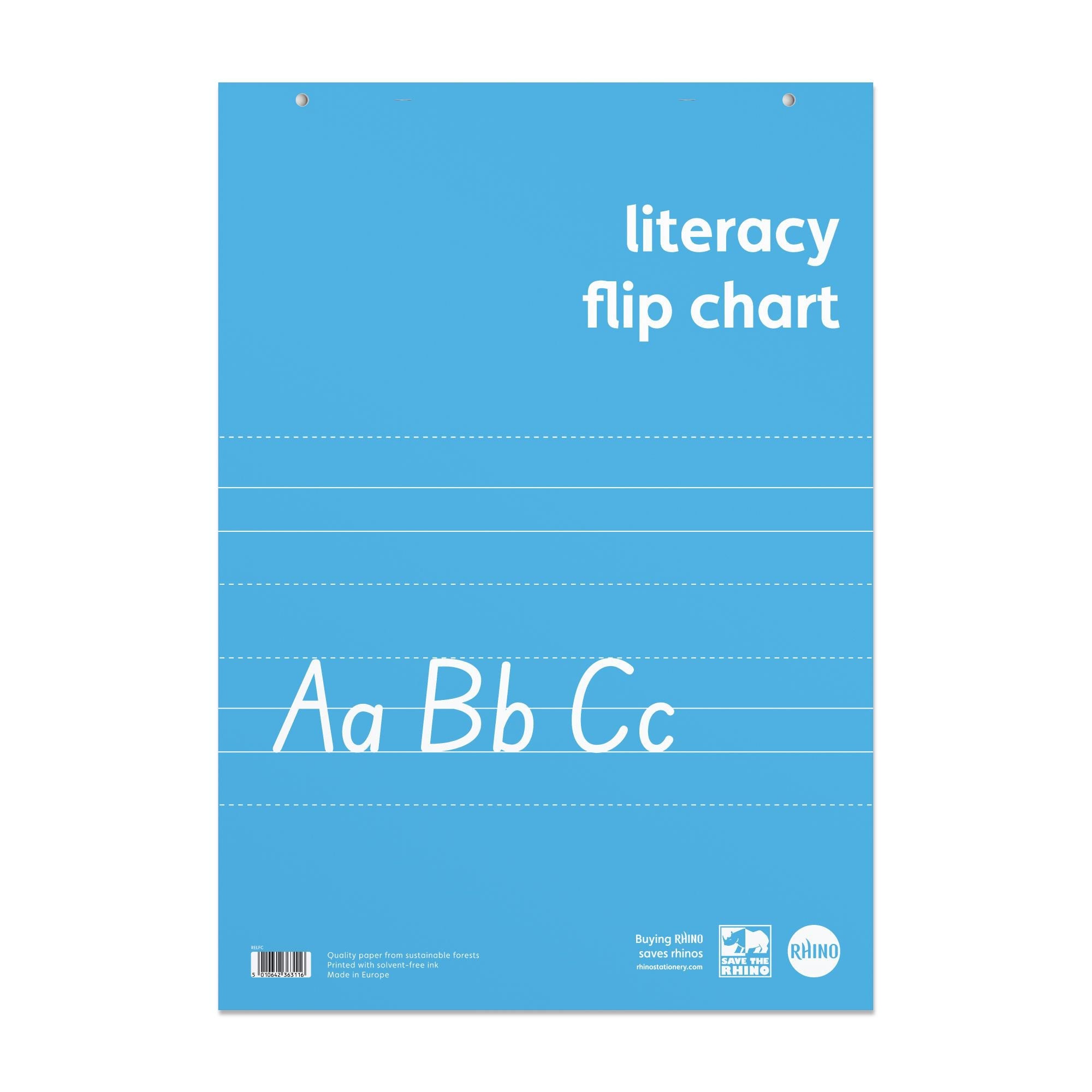 Rhino A1 Educational Literacy Flipchart Pad 30 Leaf FCLTW/B (Pack 5) - RELFC-8 DD