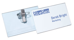 Durable Name Badge 54x90mm with Combi Clip Includes Blank Insert Cards Transparent (Pack 50) - 814519