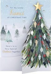 Hallmark Boxed Christmas Card for Fianc� - Classic Winter Scene with Tree Design
