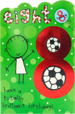 8th Football Birthday Card with Badge