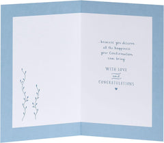 Blue Design Confirmation Card For Boy