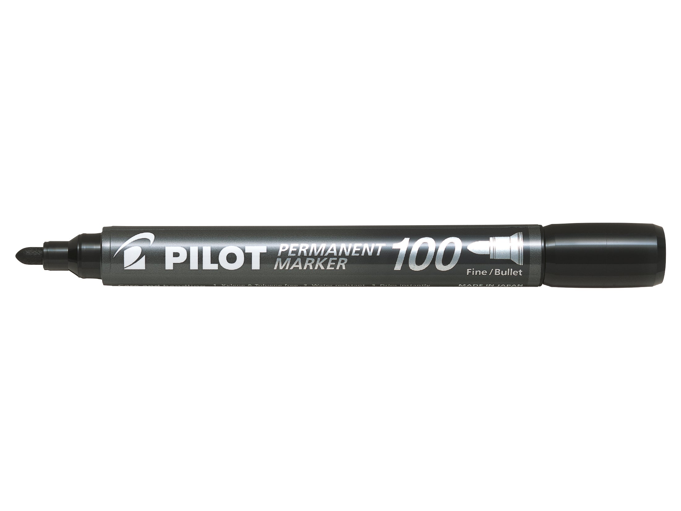 Pilot 100 Permanent Marker Bullet Tip Fine 1.0mm Line Black (Pack 12) - 4902505511097