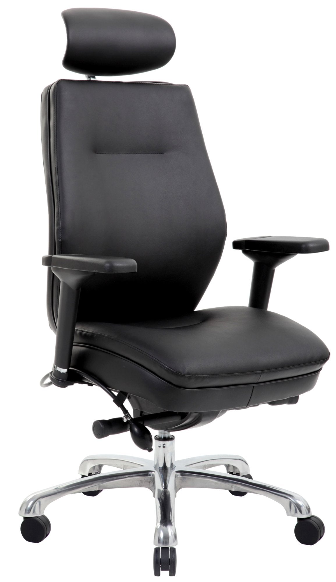 Domino Black Bonded Leather Chair with Headrest PO000065 DD