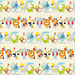 Party Animals Gift Wrap 2 Sheets & 2 Tags