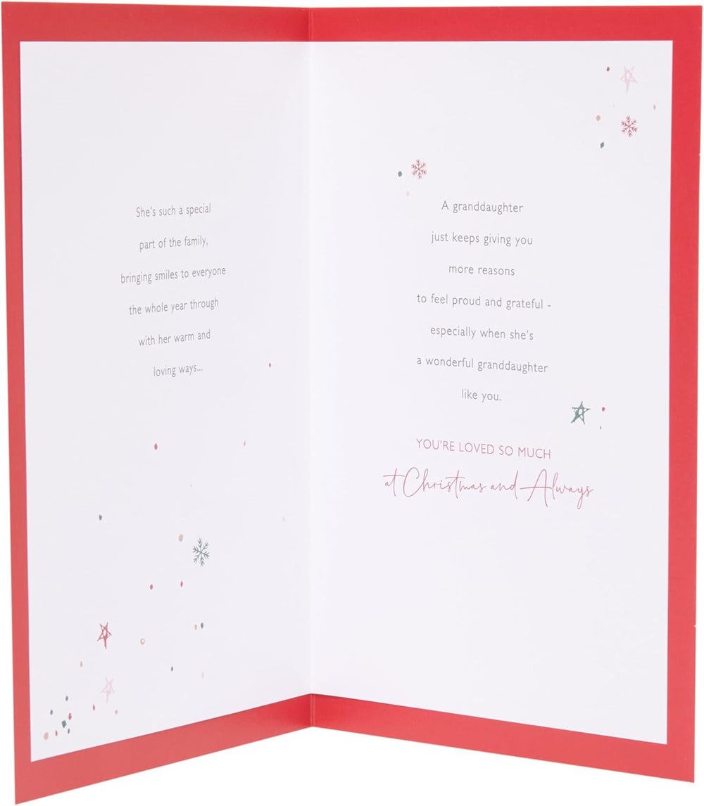 UK Greetings Christmas Card for Granddaughter - Special Design