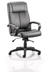 Plaza Executive Soft Bonded Leather Chair Black with Arms