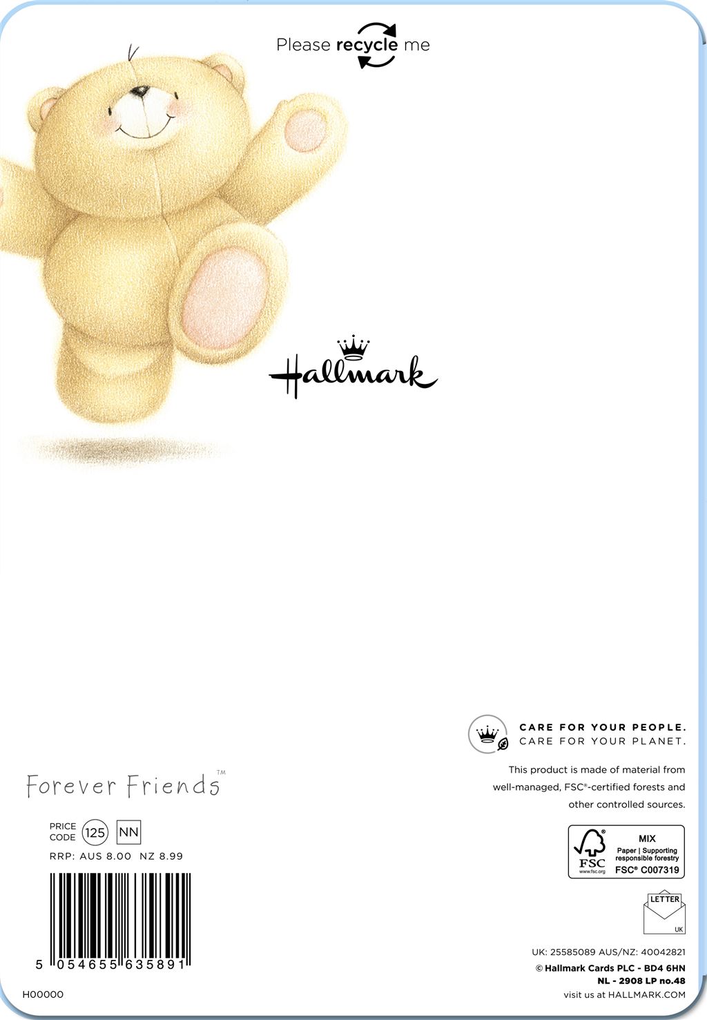 Cute Teddy Bear Birthday Card for Son – Stars, Cake & Party Hat Design