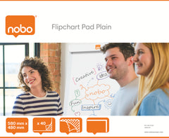 Nobo Tabletop Flipchart Pad 580 x 480mm Plain 40 Sheets (Pack 5) 34631170 DD