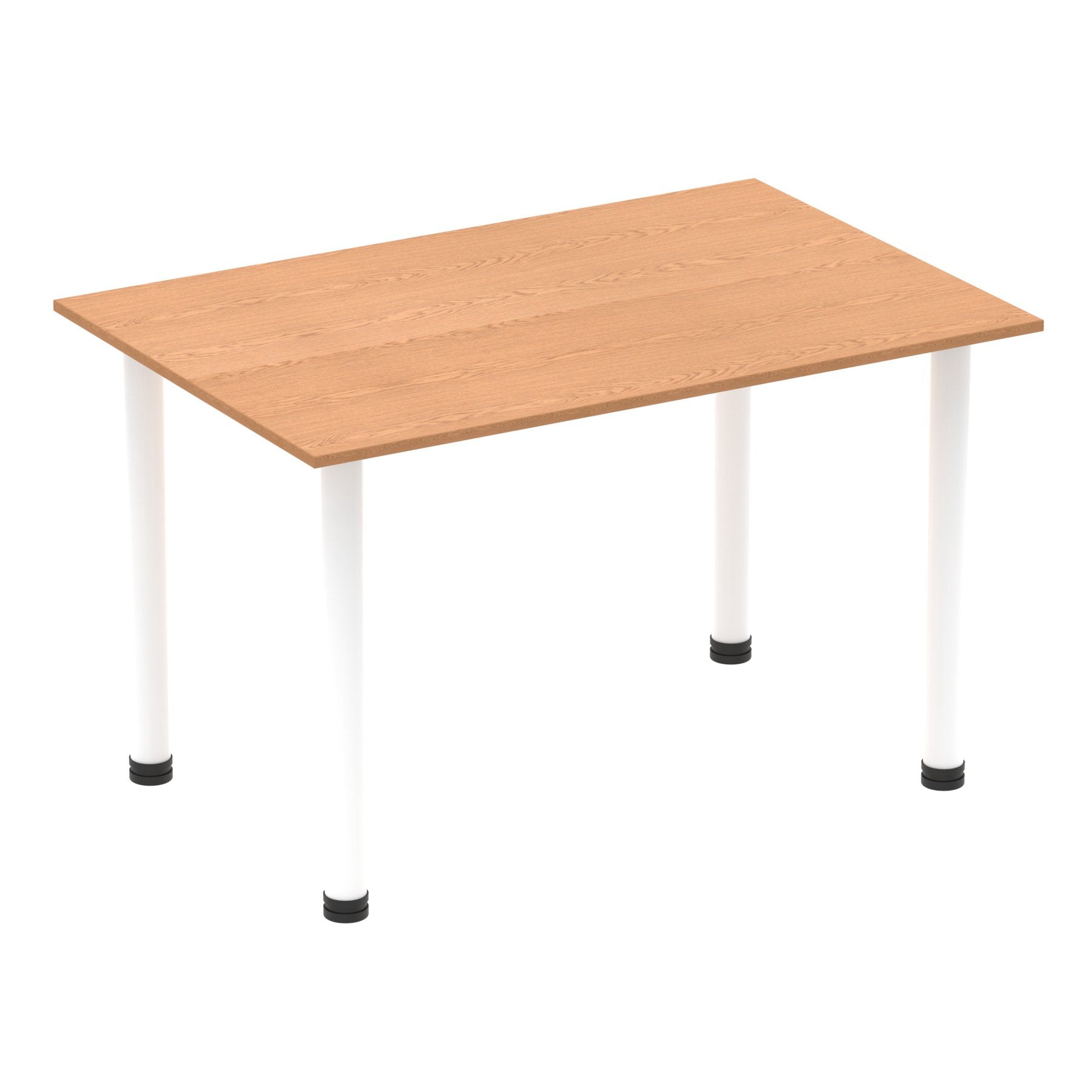 Impulse 1200mm Straight Table Oak Top White Post Leg I003681 DD