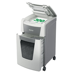 Leitz IQ AutoFeed Office 300 Cross Cut Shredder 60 Litre 300 Sheet Automatic/10 Sheet Manual White 80151000 DD