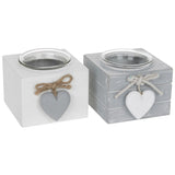 Joe Davies Provence single tealight holder with grey and white ceramic finish, ideal for home decor and ambient lighting.