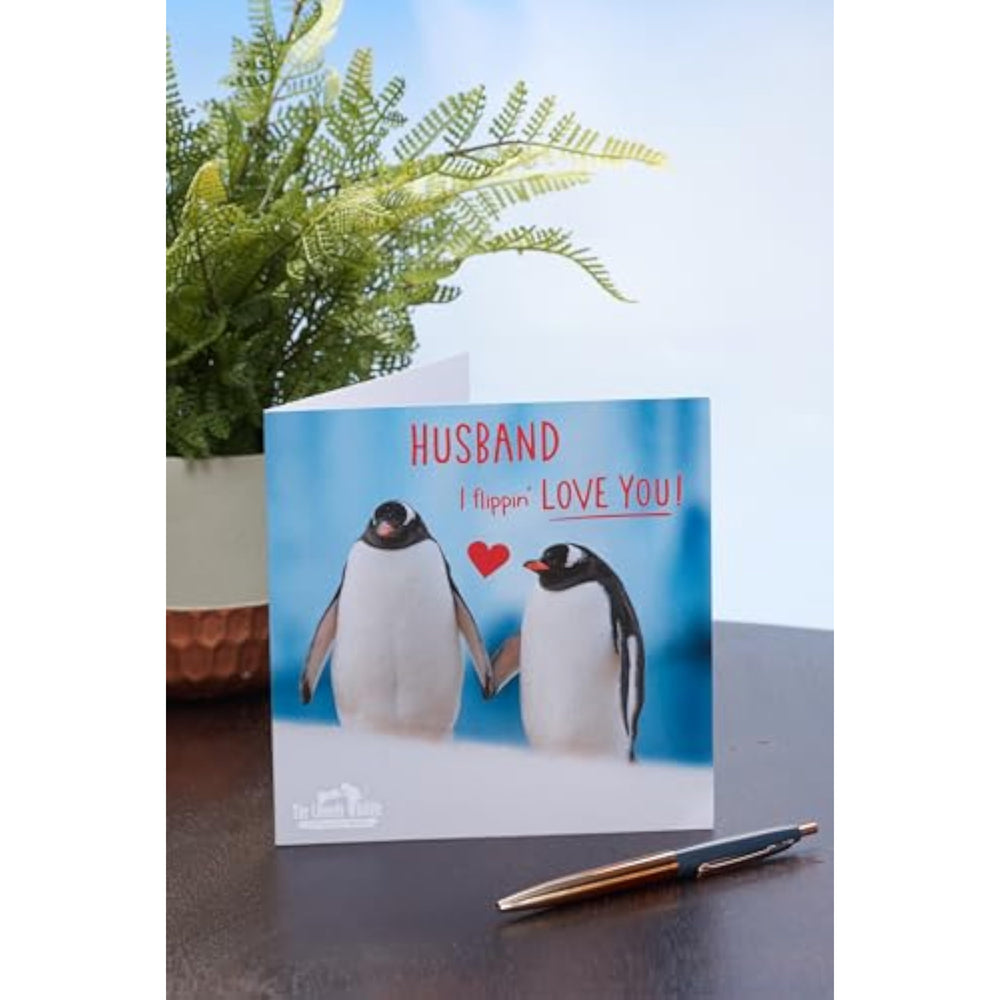 UK Greetings Valentine's Day Card For Husband - Cute Penguin Design